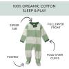 imageHonestBaby Sleep ampamp Play Footed OnePiece Pajama Sleeper 100 Organic Cotton Baby BoysBold Stripe Moss