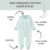 imageHonestBaby Sleep ampamp Play Footed OnePiece Pajama Sleeper 100 Organic Cotton Baby BoysGreen Check