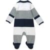 imageHonestBaby Sleep ampamp Play Footed OnePiece Pajama Sleeper 100 Organic Cotton Baby BoysJumbo Stripe Navy