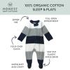 imageHonestBaby Sleep ampamp Play Footed OnePiece Pajama Sleeper 100 Organic Cotton Baby BoysJumbo Stripe Navy
