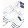 imageHonestBaby Sleep ampamp Play Footed OnePiece Pajama Sleeper 100 Organic Cotton Baby BoysRainbow Stripe Blues