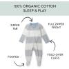 imageHonestBaby Sleep ampamp Play Footed OnePiece Pajama Sleeper 100 Organic Cotton Baby BoysRugby Stripe Light Heather Gray