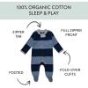 imageHonestBaby Sleep ampamp Play Footed OnePiece Pajama Sleeper 100 Organic Cotton Baby BoysRugby Stripe Navy
