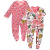 imageHonestBaby Baby 2Pack Sleep and Play Footed Pajamas Onepiece Sleeper Jumpsuit Zipfront Pjs Organic Cotton2pack Color Me Happy