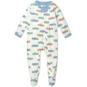 imageHonestBaby Sleep ampamp Play Footed OnePiece Pajama Sleeper 100 Organic Cotton Baby BoysFarm Fleet