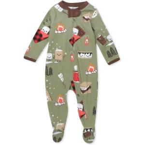 imageHonestBaby Sleep ampamp Play Footed OnePiece Pajama Sleeper 100 Organic Cotton Baby BoysSmores Camp
