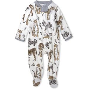imageHonestBaby Sleep ampamp Play Footed OnePiece Pajama Sleeper 100 Organic Cotton Baby BoysTiger Cub