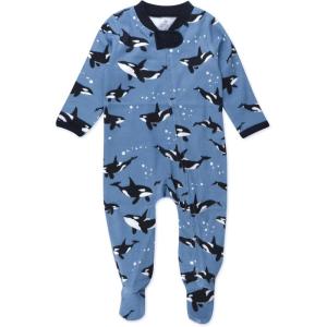 imageHonestBaby Sleep ampamp Play Footed OnePiece Pajama Sleeper 100 Organic Cotton Baby BoysWhales