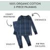 imageHonestBaby Baby and Toddler 4Piece 100 Organic Cotton Pajama SleepwearBlue Plaid