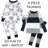 imageHonestBaby Baby and Toddler 4Piece 100 Organic Cotton Pajama SleepwearCrabs