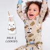 imageHonestBaby Baby and Toddler 4Piece 100 Organic Cotton Pajama SleepwearMilk N Cookies