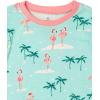 imageHonestBaby Baby and Toddler 4Piece 100 Organic Cotton Pajama SleepwearSanta Flamingo