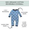 imageHonestBaby unisexbaby Reversible Coverall Organic CottonBlue Lion Crest