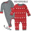 imageHonestBaby unisexbaby Reversible Coverall Organic CottonFair Isle Red