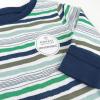 imageHonestBaby unisexbaby Reversible Coverall Organic CottonHand Drawn Nature Stripe Navy