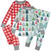 imageHonestBaby Baby and Toddler 4Piece 100 Organic Cotton Pajama SleepwearFeelin Pine