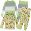 imageHonestBaby Baby and Toddler 4Piece 100 Organic Cotton Pajama SleepwearTaco Time