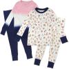 imageHonestBaby Baby and Toddler 4Piece 100 Organic Cotton Pajama SleepwearWild Mushroon