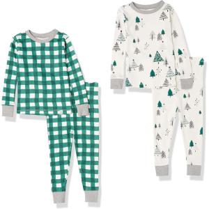 imageHonestBaby Baby and Toddler 4Piece 100 Organic Cotton Pajama SleepwearEmerald Forest