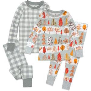 imageHonestBaby Baby and Toddler 4Piece 100 Organic Cotton Pajama SleepwearFeelin Fall