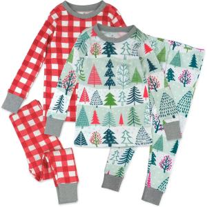 imageHonestBaby Baby and Toddler 4Piece 100 Organic Cotton Pajama SleepwearFeelin Pine