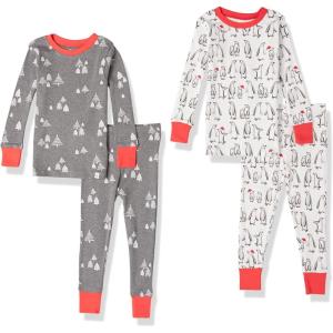 imageHonestBaby Baby and Toddler 4Piece 100 Organic Cotton Pajama SleepwearPenguin Party