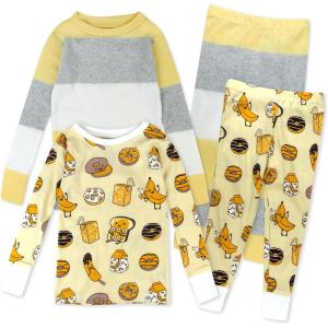 imageHonestBaby Baby and Toddler 4Piece 100 Organic Cotton Pajama SleepwearSweet Banana