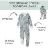 imageHonestBaby Baby Girls 100 Organic Cotton NonSlip Footed OnePiece Sleeper ZipFront PajamasBaby Zebra Camo