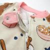 imageHonestBaby Baby Girls 100 Organic Cotton NonSlip Footed OnePiece Sleeper ZipFront PajamasBeary Breakfast
