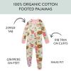 imageHonestBaby Baby Girls 100 Organic Cotton NonSlip Footed OnePiece Sleeper ZipFront PajamasBeary Breakfast