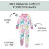 imageHonestBaby Baby Girls 100 Organic Cotton NonSlip Footed OnePiece Sleeper ZipFront PajamasBirthday Bash Pinks