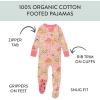 imageHonestBaby Baby Girls 100 Organic Cotton NonSlip Footed OnePiece Sleeper ZipFront PajamasBreakfast Bonanza