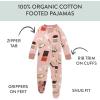 imageHonestBaby Baby Girls 100 Organic Cotton NonSlip Footed OnePiece Sleeper ZipFront PajamasCoco Smores