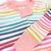 imageHonestBaby Baby Girls 100 Organic Cotton NonSlip Footed OnePiece Sleeper ZipFront PajamasDreamy Stripe