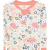 imageHonestBaby Baby Girls 100 Organic Cotton NonSlip Footed OnePiece Sleeper ZipFront PajamasFlower Power