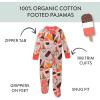 imageHonestBaby Baby Girls 100 Organic Cotton NonSlip Footed OnePiece Sleeper ZipFront PajamasIce Cream Rose