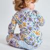 imageHonestBaby Baby Girls 100 Organic Cotton NonSlip Footed OnePiece Sleeper ZipFront PajamasJumbo Floral Lilac