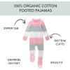 imageHonestBaby Baby Girls 100 Organic Cotton NonSlip Footed OnePiece Sleeper ZipFront PajamasJumbo Stripe Petal Pink