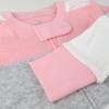 imageHonestBaby Baby Girls 100 Organic Cotton NonSlip Footed OnePiece Sleeper ZipFront PajamasJumbo Stripe Petal Pink