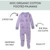 imageHonestBaby Baby Girls 100 Organic Cotton NonSlip Footed OnePiece Sleeper ZipFront PajamasPurple Plaid