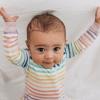 imageHonestBaby Baby Girls 100 Organic Cotton NonSlip Footed OnePiece Sleeper ZipFront PajamasRainbow Stripe