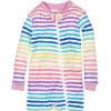 imageHonestBaby Baby Girls 100 Organic Cotton NonSlip Footed OnePiece Sleeper ZipFront PajamasRainbow Stripe