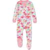 imageHonestBaby Baby Girls 100 Organic Cotton NonSlip Footed OnePiece Sleeper ZipFront PajamasRose BlossomLove Dot