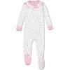 imageHonestBaby Baby Girls 100 Organic Cotton NonSlip Footed OnePiece Sleeper ZipFront PajamasRose BlossomLove Dot