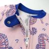 imageHonestBaby Baby Girls 100 Organic Cotton NonSlip Footed OnePiece Sleeper ZipFront PajamasSea Horse