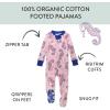 imageHonestBaby Baby Girls 100 Organic Cotton NonSlip Footed OnePiece Sleeper ZipFront PajamasSea Horse
