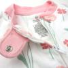 imageHonestBaby Baby Girls 100 Organic Cotton NonSlip Footed OnePiece Sleeper ZipFront PajamasStrawberry Pink Floral
