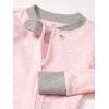 imageHonestBaby Baby Girls 100 Organic Cotton NonSlip Footed OnePiece Sleeper ZipFront PajamasTwinkle Star Pink