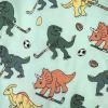 imageHonestBaby Unisex Baby 100 Organic Cotton Celebration NonSlip Footed OnePiece Sleeper ZipFront PajamasDino Mite Athlete Eggs