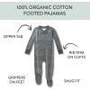 imageHonestBaby Unisex Baby 100 Organic Cotton Celebration NonSlip Footed OnePiece Sleeper ZipFront PajamasGrey Plaid